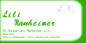 lili manheimer business card